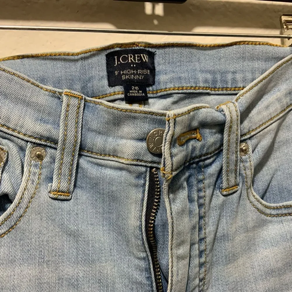 J Crew women’s 9”High Rise Skinny Jeans size 26